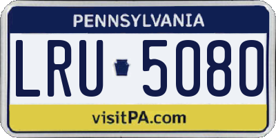 PA license plate LRU5080