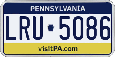 PA license plate LRU5086