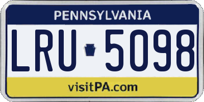 PA license plate LRU5098