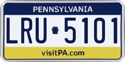 PA license plate LRU5101