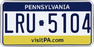 PA license plate LRU5104