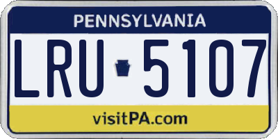 PA license plate LRU5107