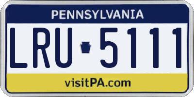 PA license plate LRU5111