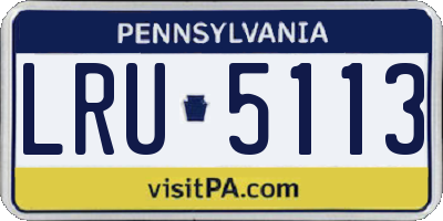 PA license plate LRU5113