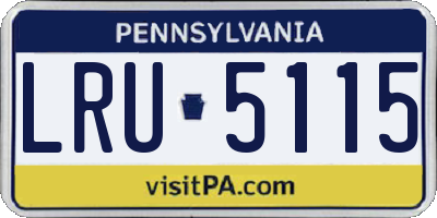 PA license plate LRU5115