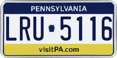 PA license plate LRU5116