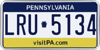PA license plate LRU5134