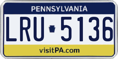 PA license plate LRU5136