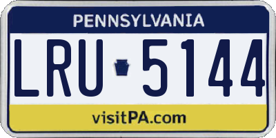 PA license plate LRU5144