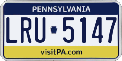 PA license plate LRU5147