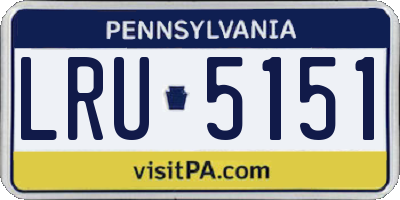PA license plate LRU5151