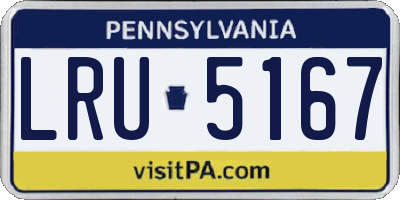 PA license plate LRU5167