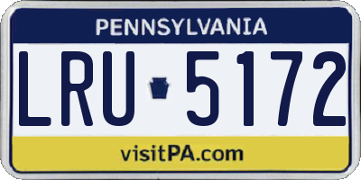 PA license plate LRU5172