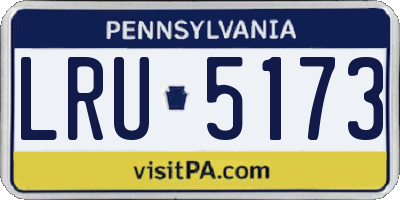 PA license plate LRU5173