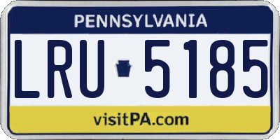 PA license plate LRU5185