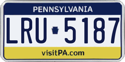 PA license plate LRU5187