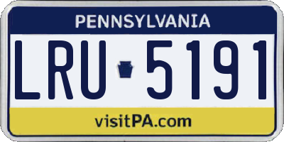 PA license plate LRU5191