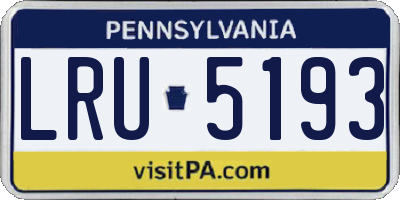 PA license plate LRU5193
