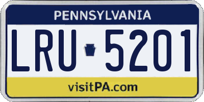 PA license plate LRU5201