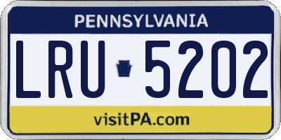 PA license plate LRU5202