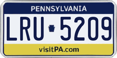 PA license plate LRU5209