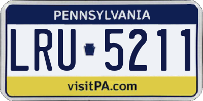 PA license plate LRU5211