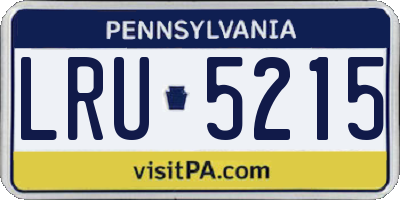 PA license plate LRU5215