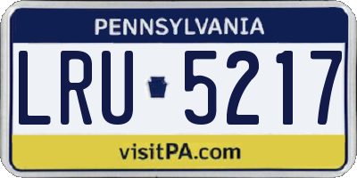 PA license plate LRU5217