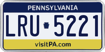 PA license plate LRU5221