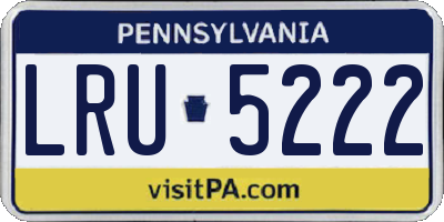 PA license plate LRU5222