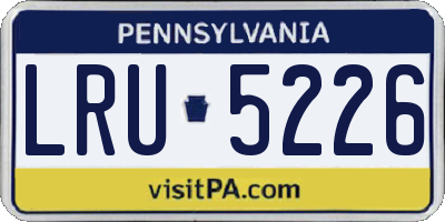 PA license plate LRU5226