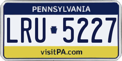 PA license plate LRU5227