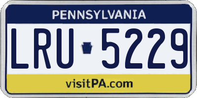 PA license plate LRU5229