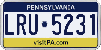 PA license plate LRU5231