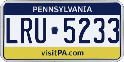 PA license plate LRU5233