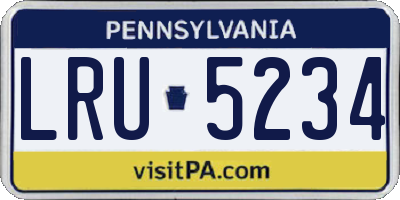 PA license plate LRU5234