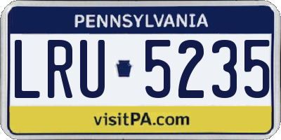 PA license plate LRU5235