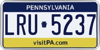 PA license plate LRU5237