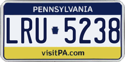 PA license plate LRU5238