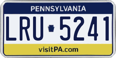 PA license plate LRU5241