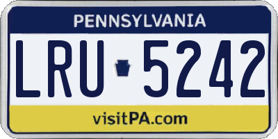 PA license plate LRU5242
