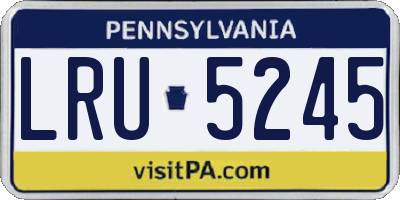 PA license plate LRU5245