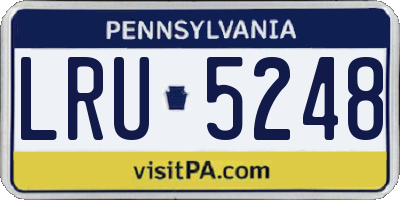 PA license plate LRU5248