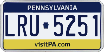 PA license plate LRU5251