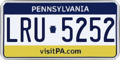PA license plate LRU5252