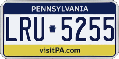 PA license plate LRU5255
