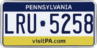 PA license plate LRU5258