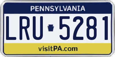 PA license plate LRU5281