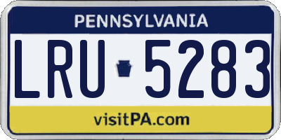 PA license plate LRU5283