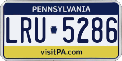 PA license plate LRU5286